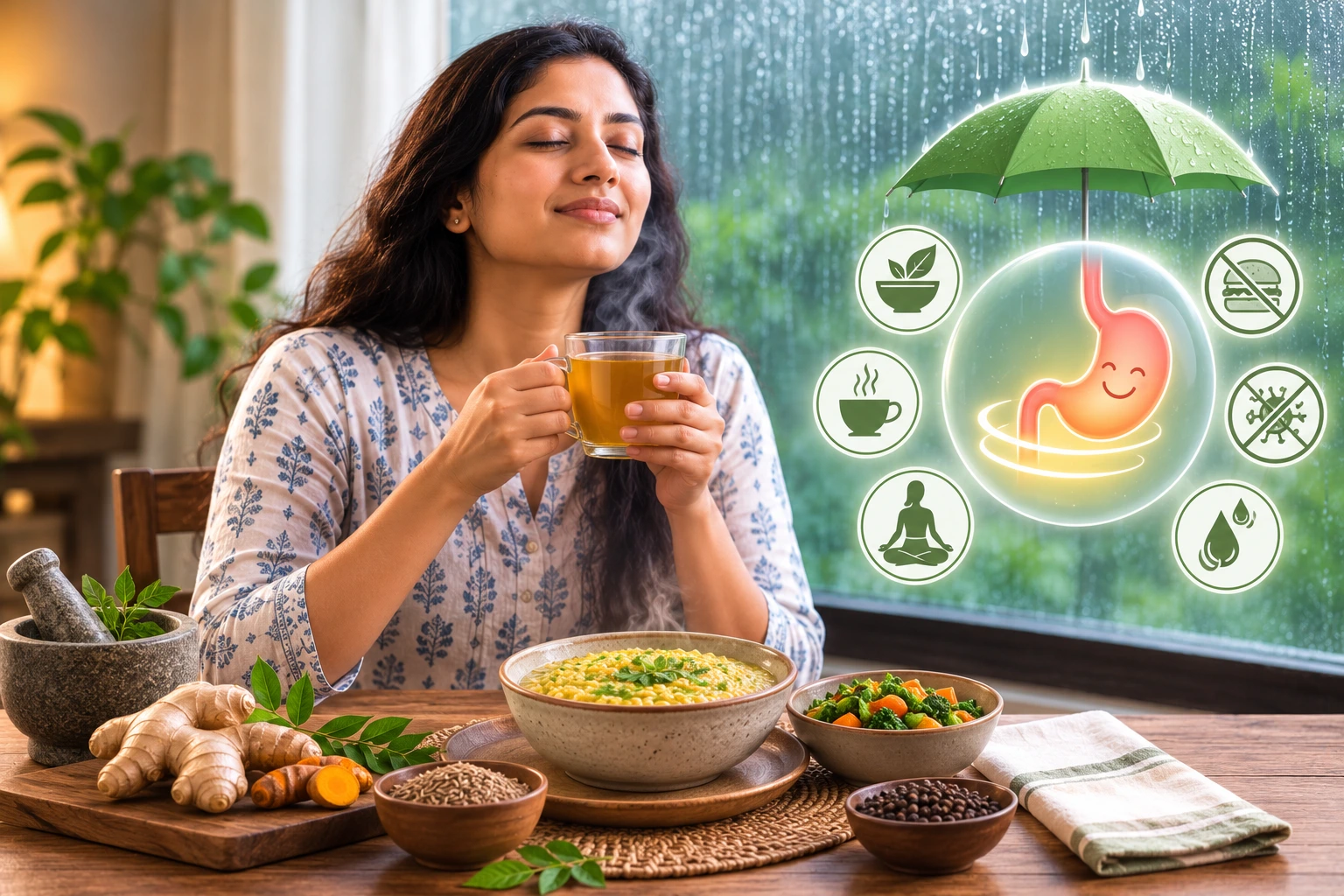 Monsoon Rutucharya How to Protect Your Digestion During the Rainy Season